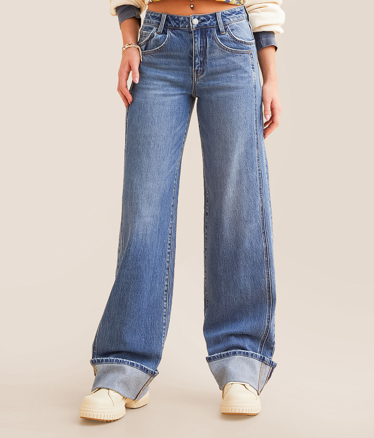 VERVET by Flying Monkey Kris Baggy Wide Leg Jean — Shine by Buckle