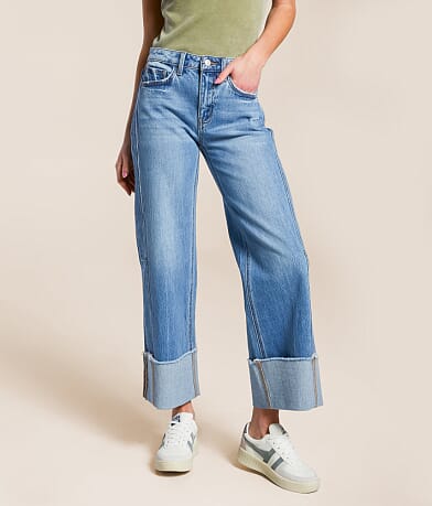 VERVET Kris Baggy Cropped Wide Leg Jean front view