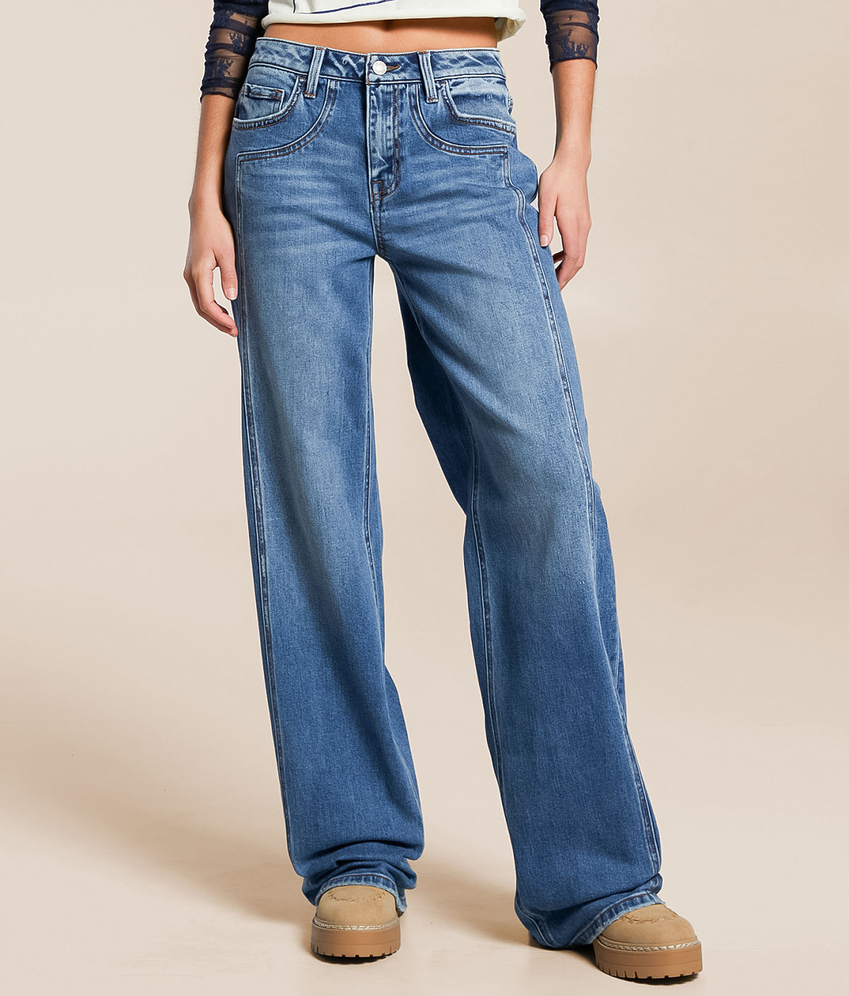 VERVET by Flying Monkey Kris Baggy Wide Leg Stretch Jean — Joysome by Buckle