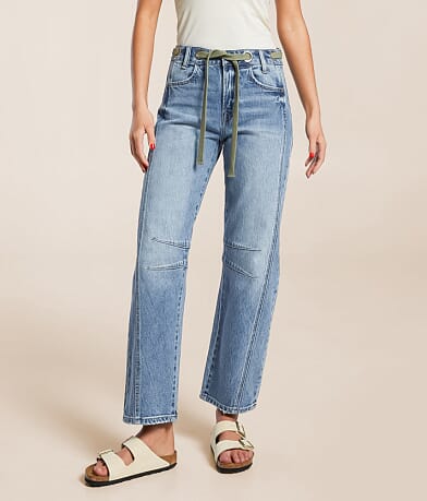 VERVET Kate High Rise Barrel Stretch Jean front view