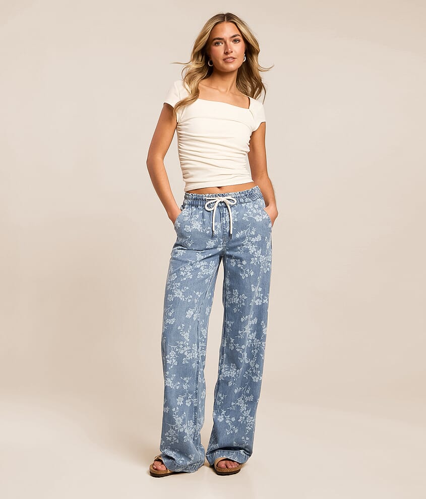 Kris Baggy Wide Leg Floral Jean