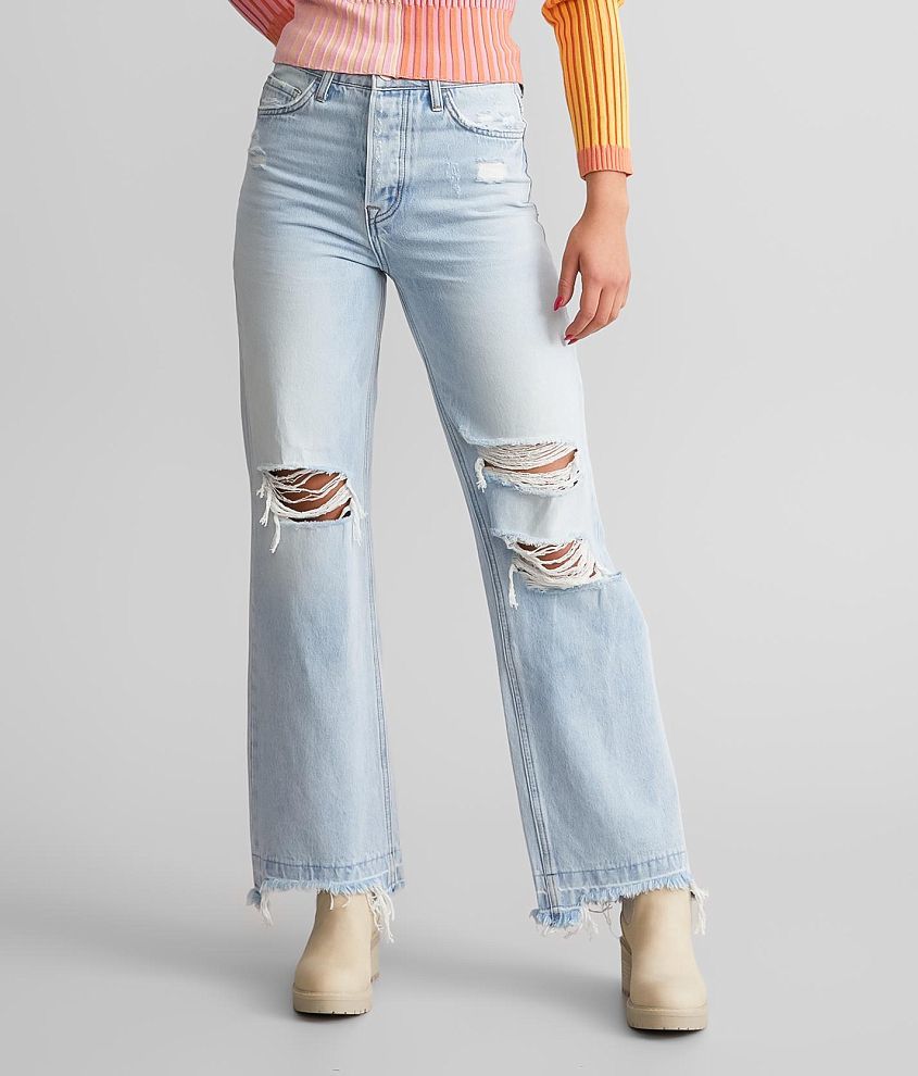 Free People Crvy High-rise Lace-up Skinny Jeans in Blue