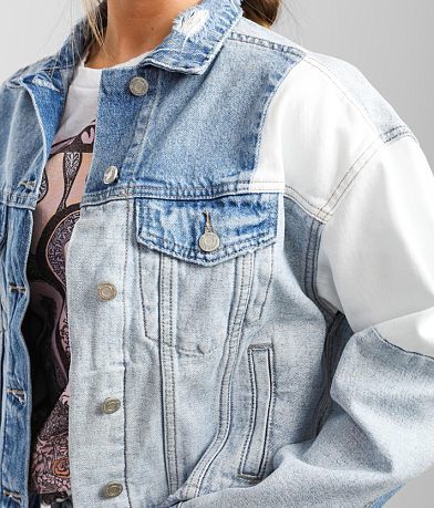 VERVET Color Block Denim Jacket misc detail 1 view