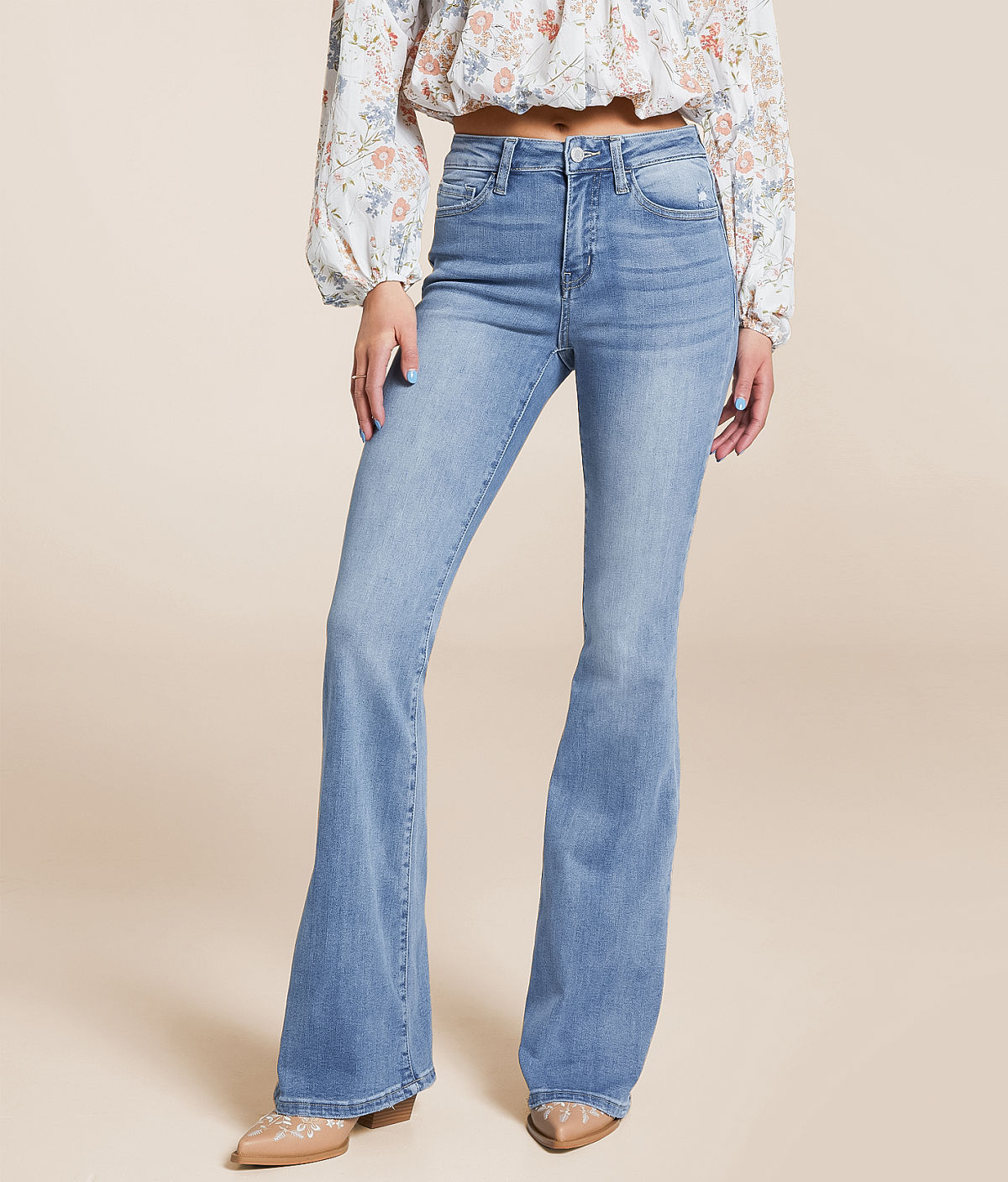 VERVET by Flying Monkey Bella High Rise Flare Stretch Jean — Just Fine by Buckle