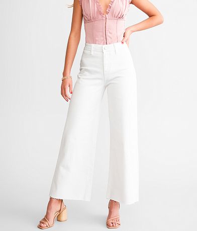 Front High-Waisted Wide-Legged Pants With Straight Buckle Super Good Shape