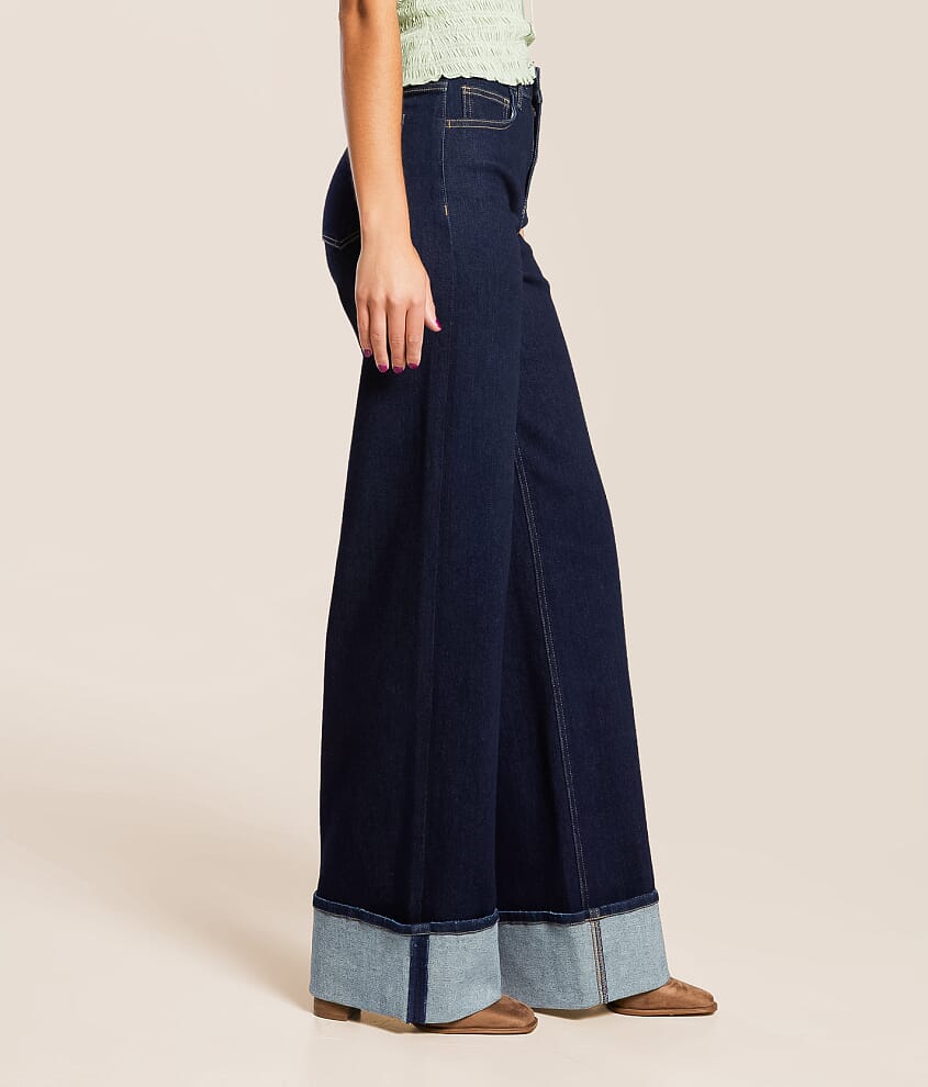 Olivia Wide Leg Stretch Cuffed Jean - thumbnail 3