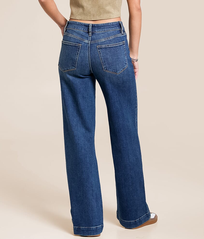 Olivia Studded Wide Leg Stretch Jean - thumbnail 3