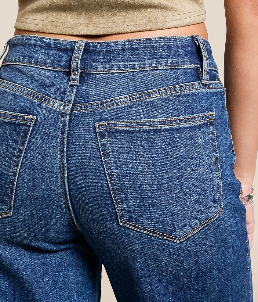 Olivia Studded Wide Leg Stretch Jean - thumbnail 4