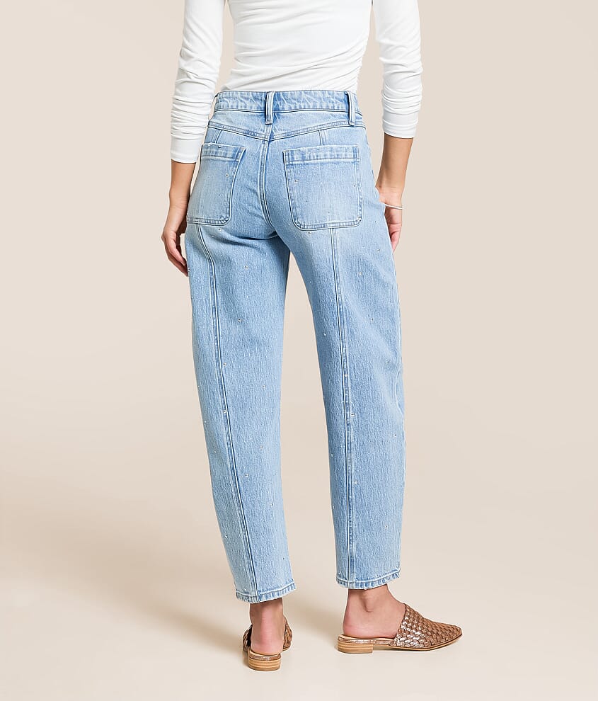 Kate Rhinestone & Stud Barrel Jean