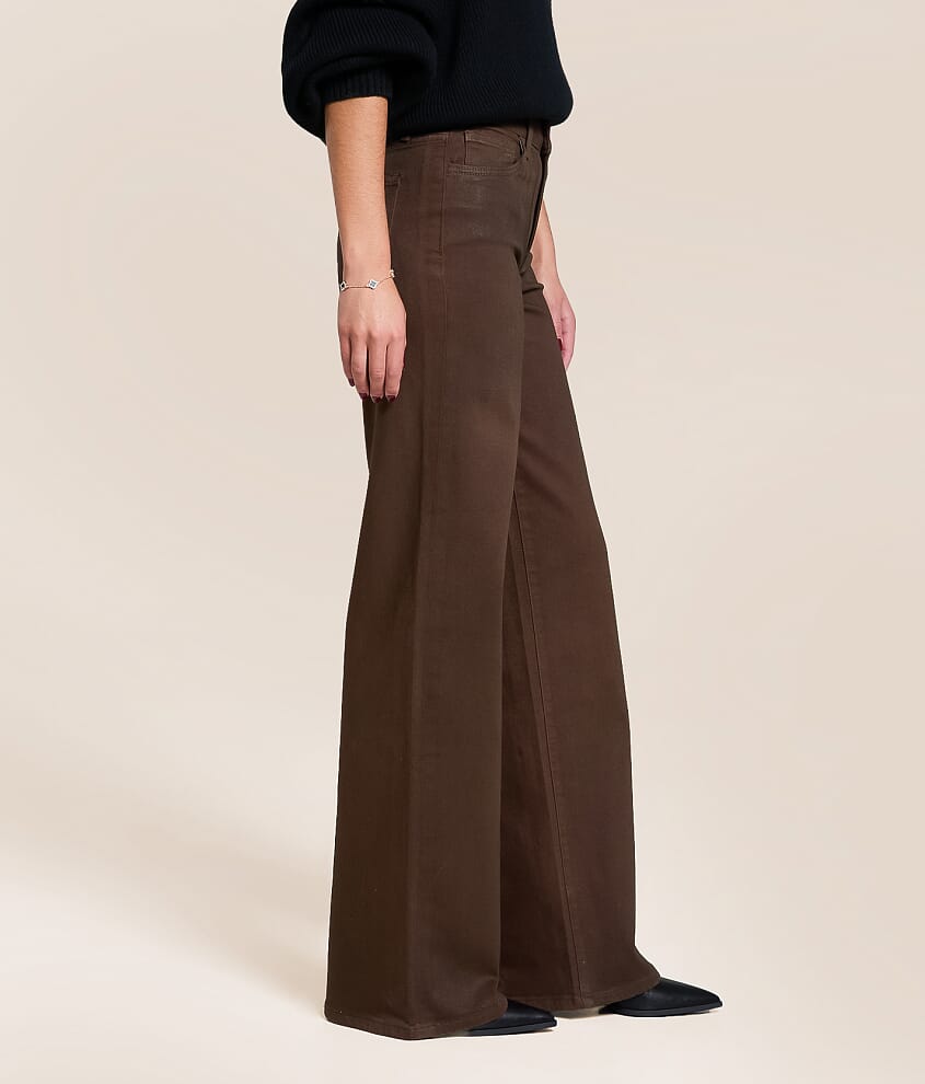 Olivia Coated High Rise Wide Leg Stretch Jean