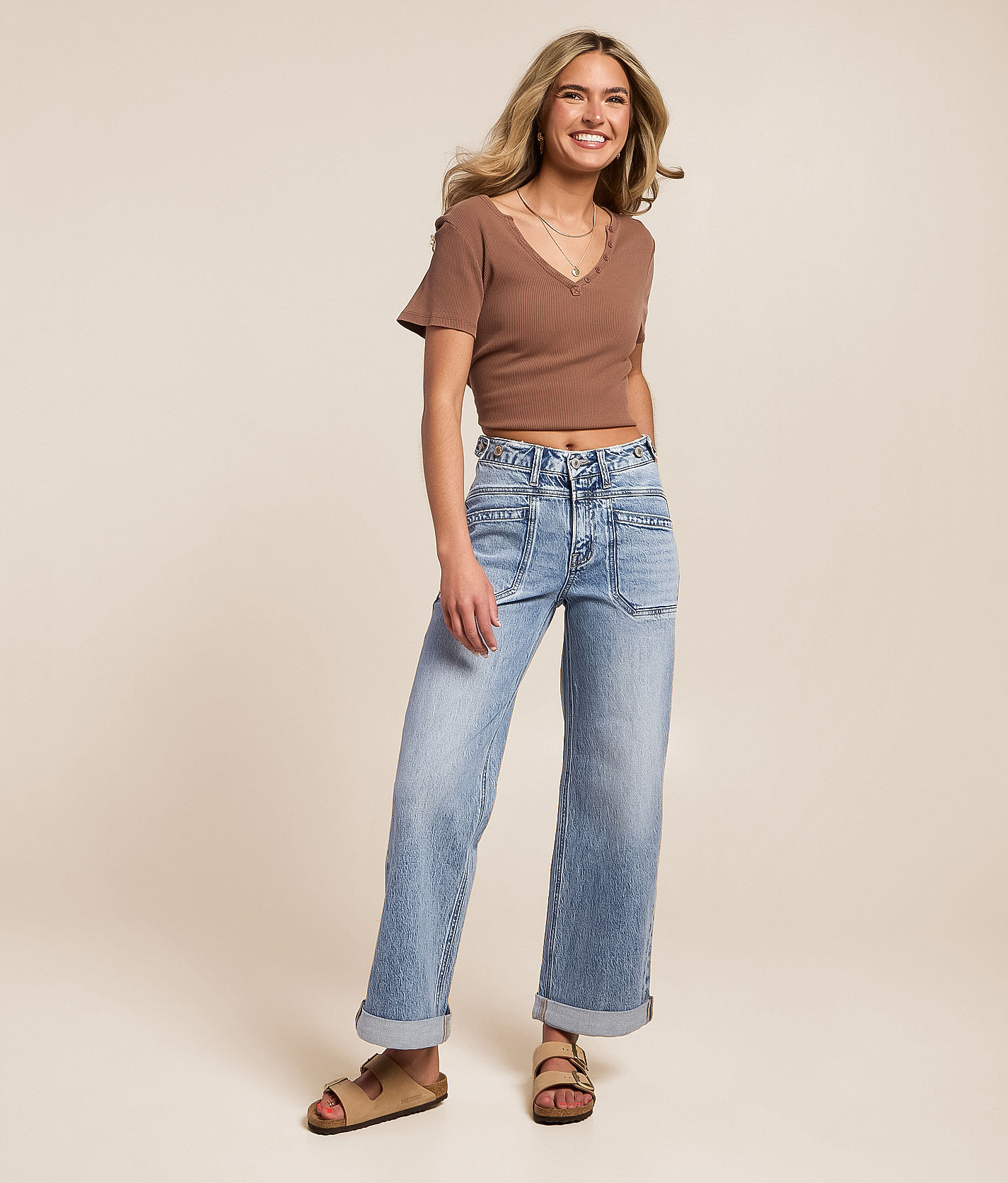 VERVET by Flying Monkey Olivia Cropped Wide Leg Stretch Jean