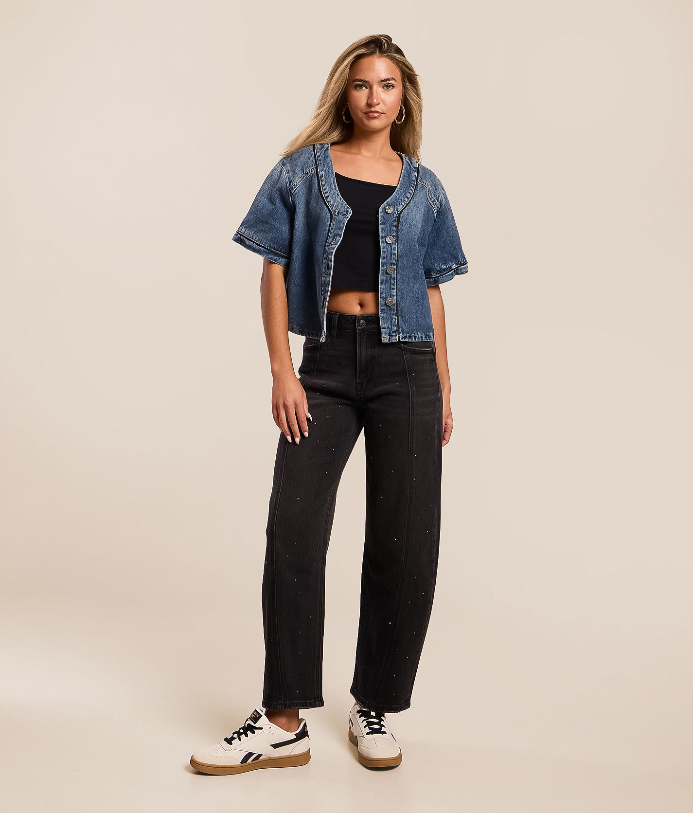 BELVET ジョーツ VERVET by Flying Monkey Olivia Barrel Rhinestone Jean - Women's