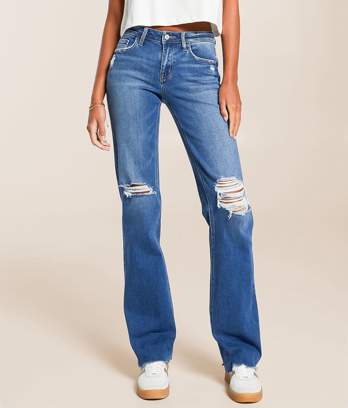 VERVET by Flying Monkey Evie Mid-Rise Classic Straight Jean — Blue Stream by Buckle