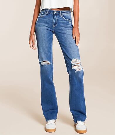 VERVET Evie Mid-Rise Classic Straight Stretch Jean front view