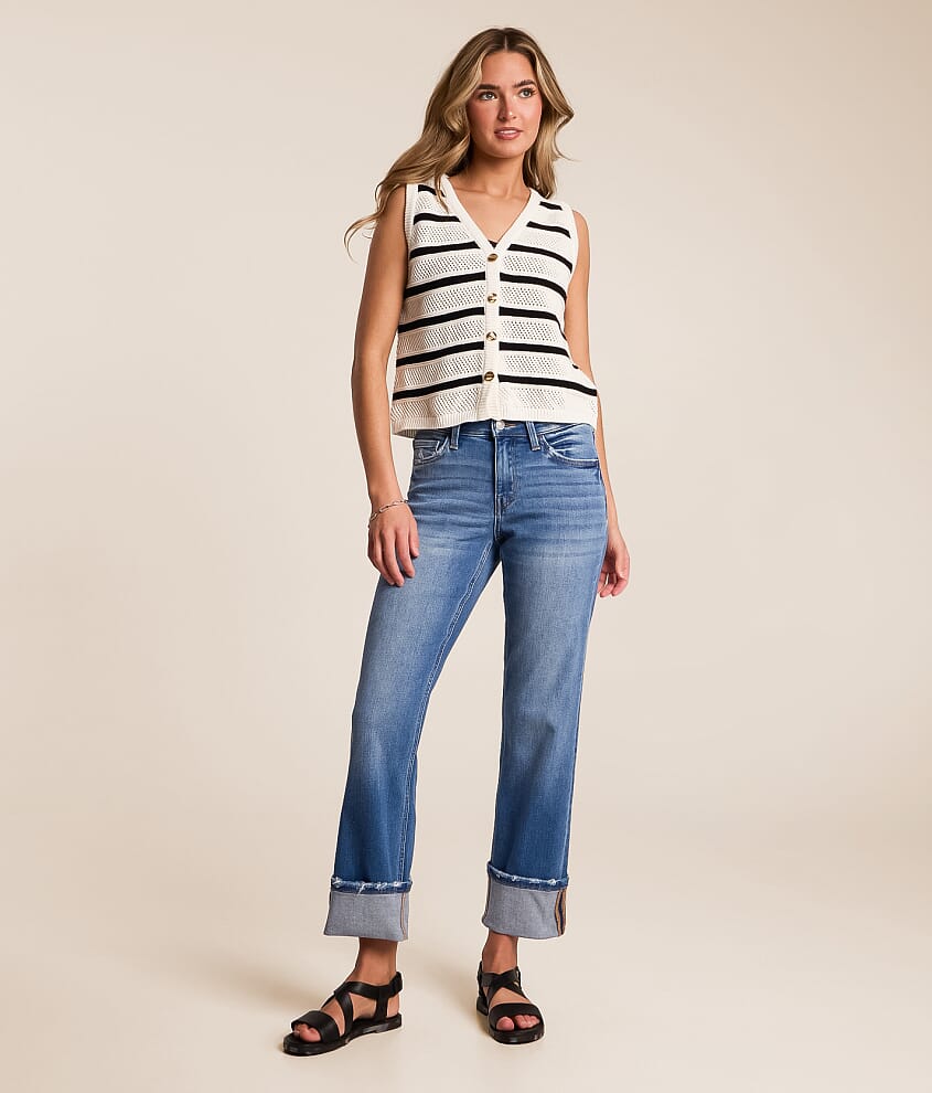 Evie Mid-Rise Cropped Straight Jean