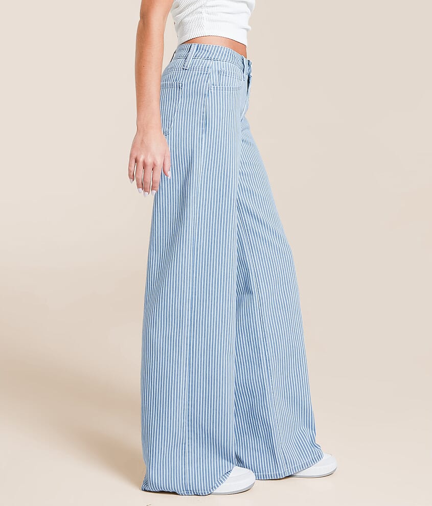 Olivia Wide Leg Striped Stretch Jean - thumbnail 2