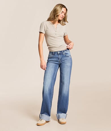 VERVET Kris Low Rise Baggy Stretch Jean front view
