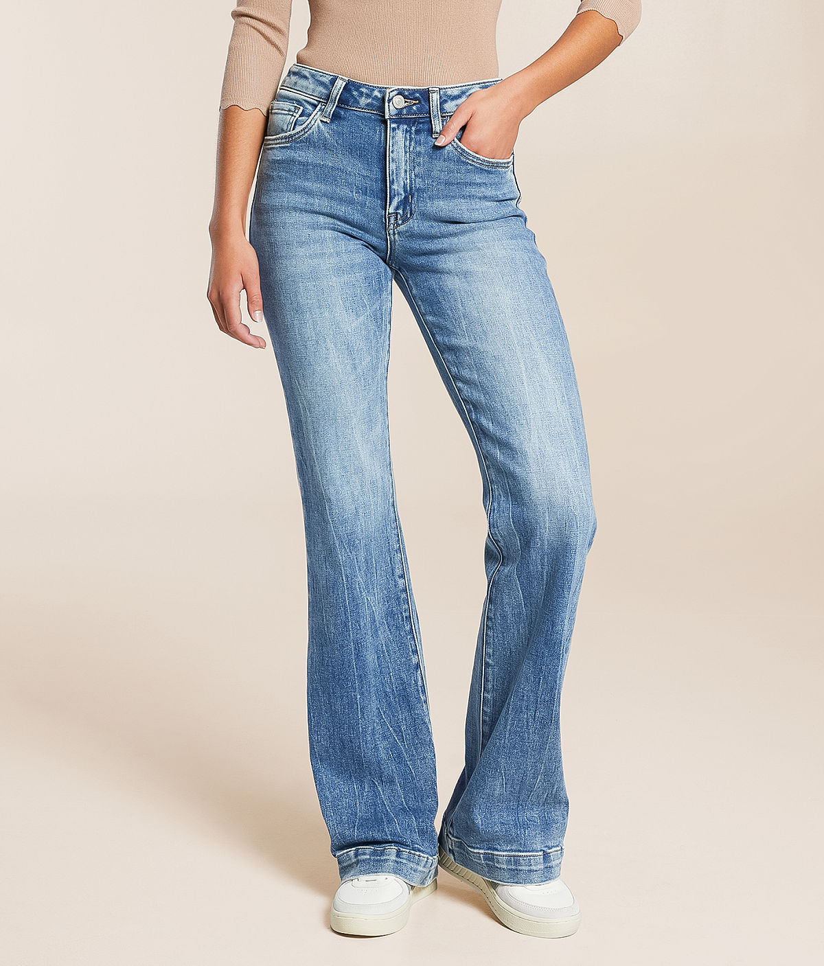 VERVET by Flying Monkey Willa High Rise Trouser Stretch Jean — Elegant Grace by Buckle