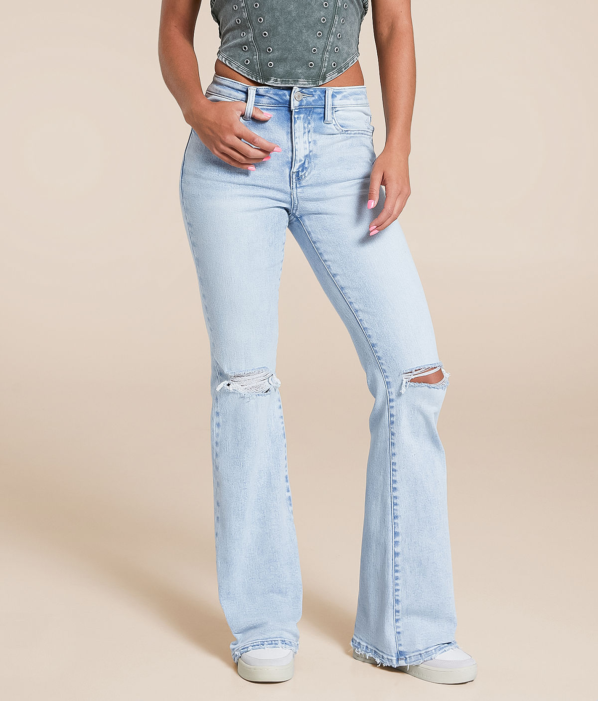 VERVET by Flying Monkey Bella High Rise Flare Stretch Jean — Canty by Buckle