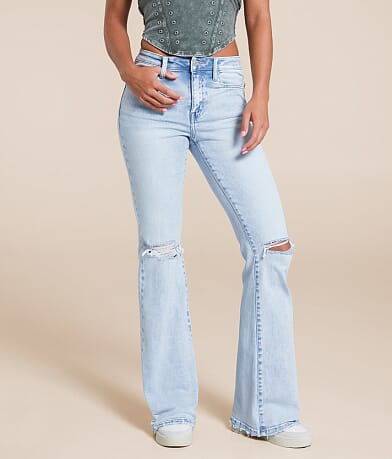 VERVET Bella High Rise Flare Stretch Jean front view