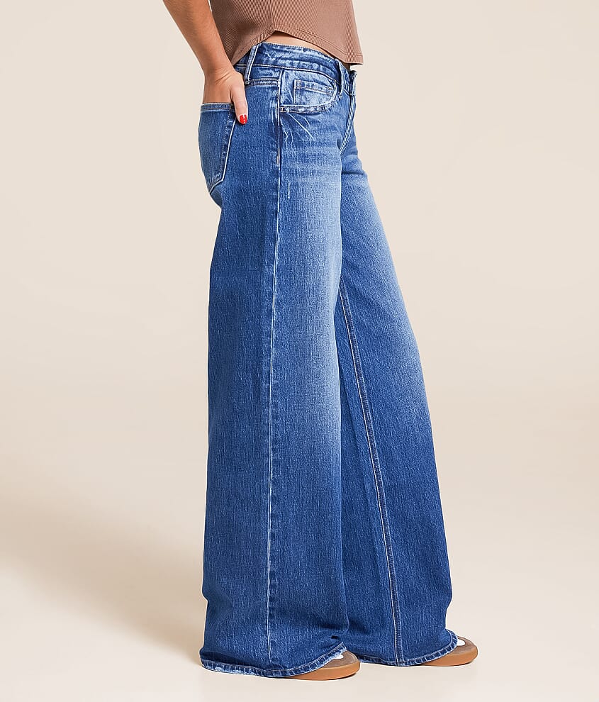 V-Front Wide Leg Stretch Jean