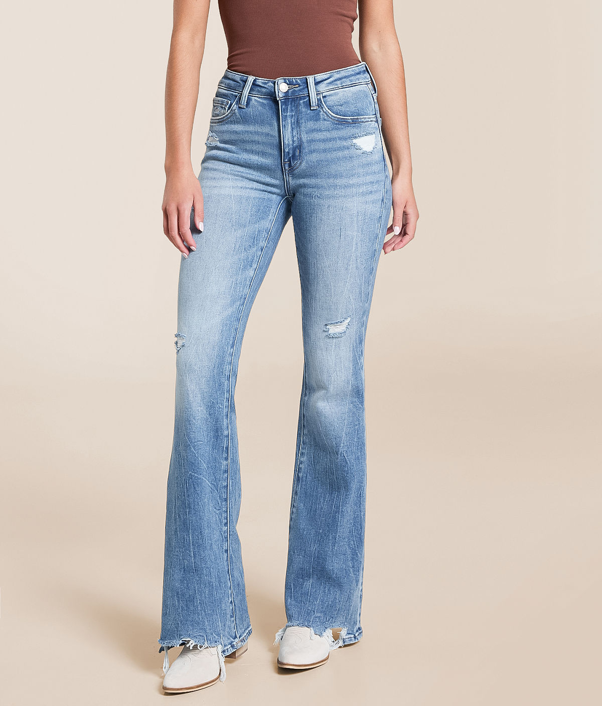 VERVET by Flying Monkey Bella Mid-Rise Flare Stretch Jean — Elegant Grace by Buckle