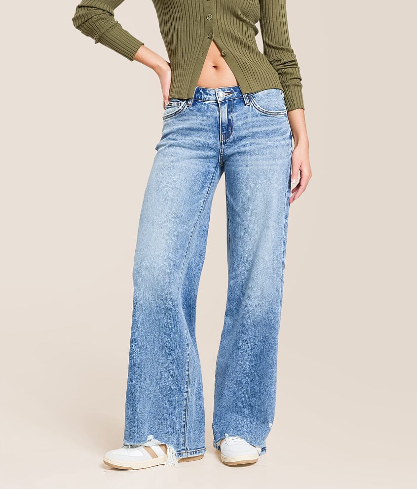 V-Front Wide Leg Stretch Jean