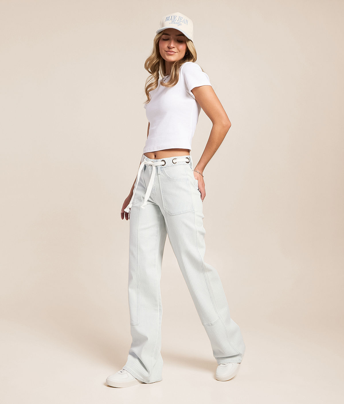 VERVET by Flying Monkey Olivia Wide Leg Striped Jean by Buckle