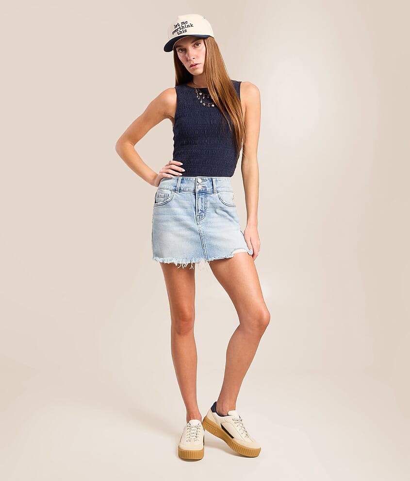 Claudia Mini Denim Stretch Skirt