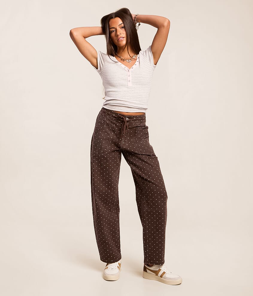 Olivia Polka Dot Barrel Stretch Jean