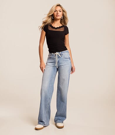 Kate Wide Leg Rhinestone Jean