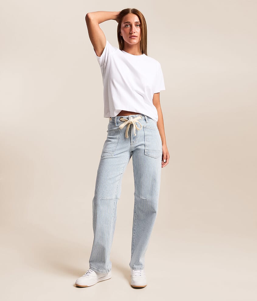 Olivia High Rise Barrel Striped Jean