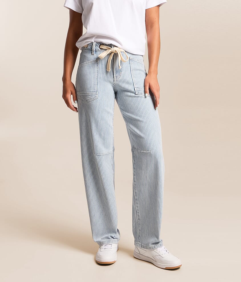 Olivia High Rise Barrel Striped Jean