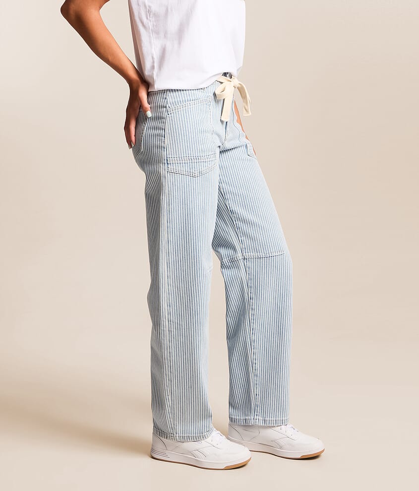 Olivia High Rise Barrel Striped Jean