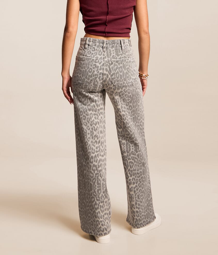 Olivia Leopard Wide Leg Stretch Jean