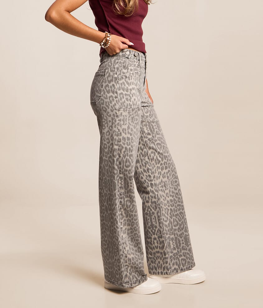 Olivia Leopard Wide Leg Stretch Jean