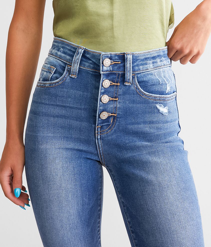 High Rise Cropped Flare Stretch Jean