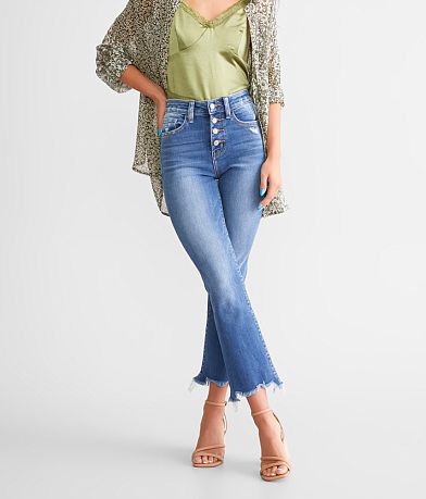 VERVET High Rise Cropped Flare Stretch Jean front view