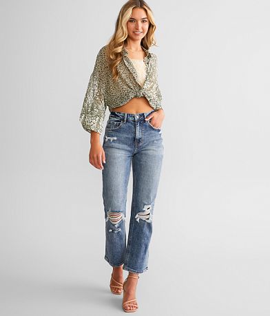 Willow & Root The Cropped Rise Up Jean front view