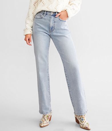 Gilded Intent 90's Split Hem Wide Leg Stretch Jean - Women's Jeans