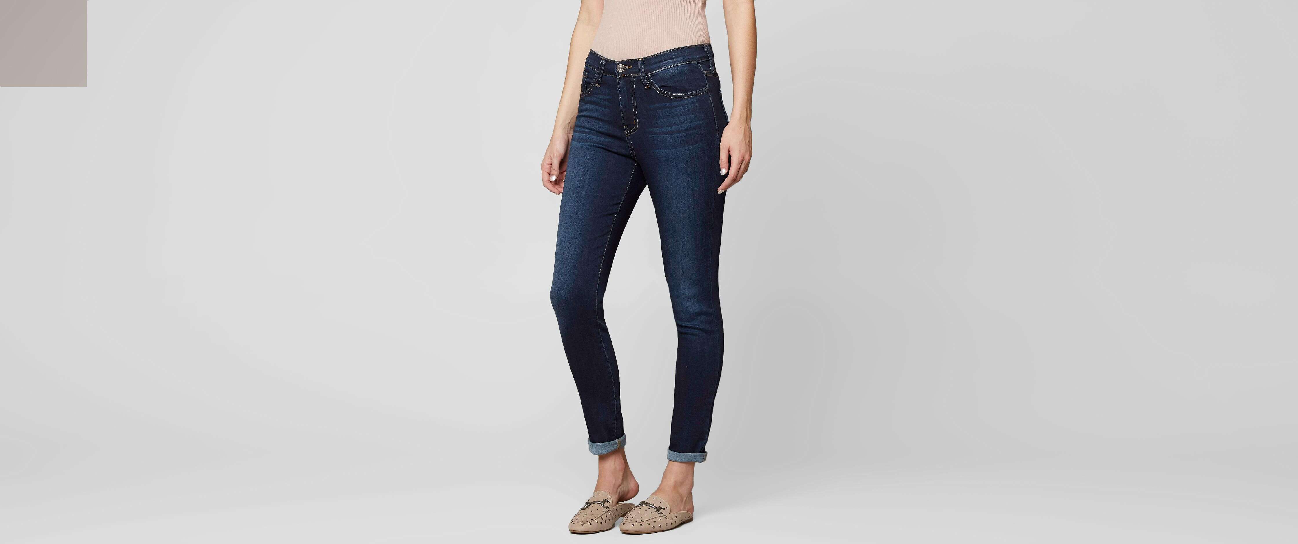 Flying Monkey High Rise Skinny Stretch Jean - Clothing in Blue