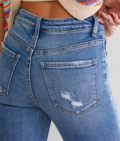 VERVET High Rise Cropped Flare Stretch Jean back pocket view