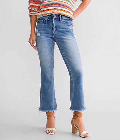 VERVET High Rise Cropped Flare Stretch Jean front view