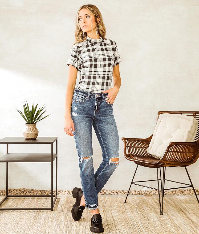 Mid-Rise Ankle Straight Stretch Jean