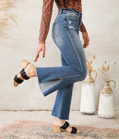Flying Monkey High Rise Cropped Flared Jean front view