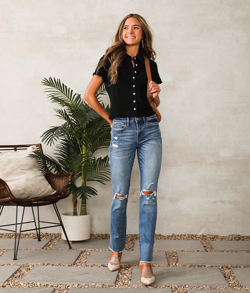 Mid-Rise Straight Stretch Jean - thumbnail 5
