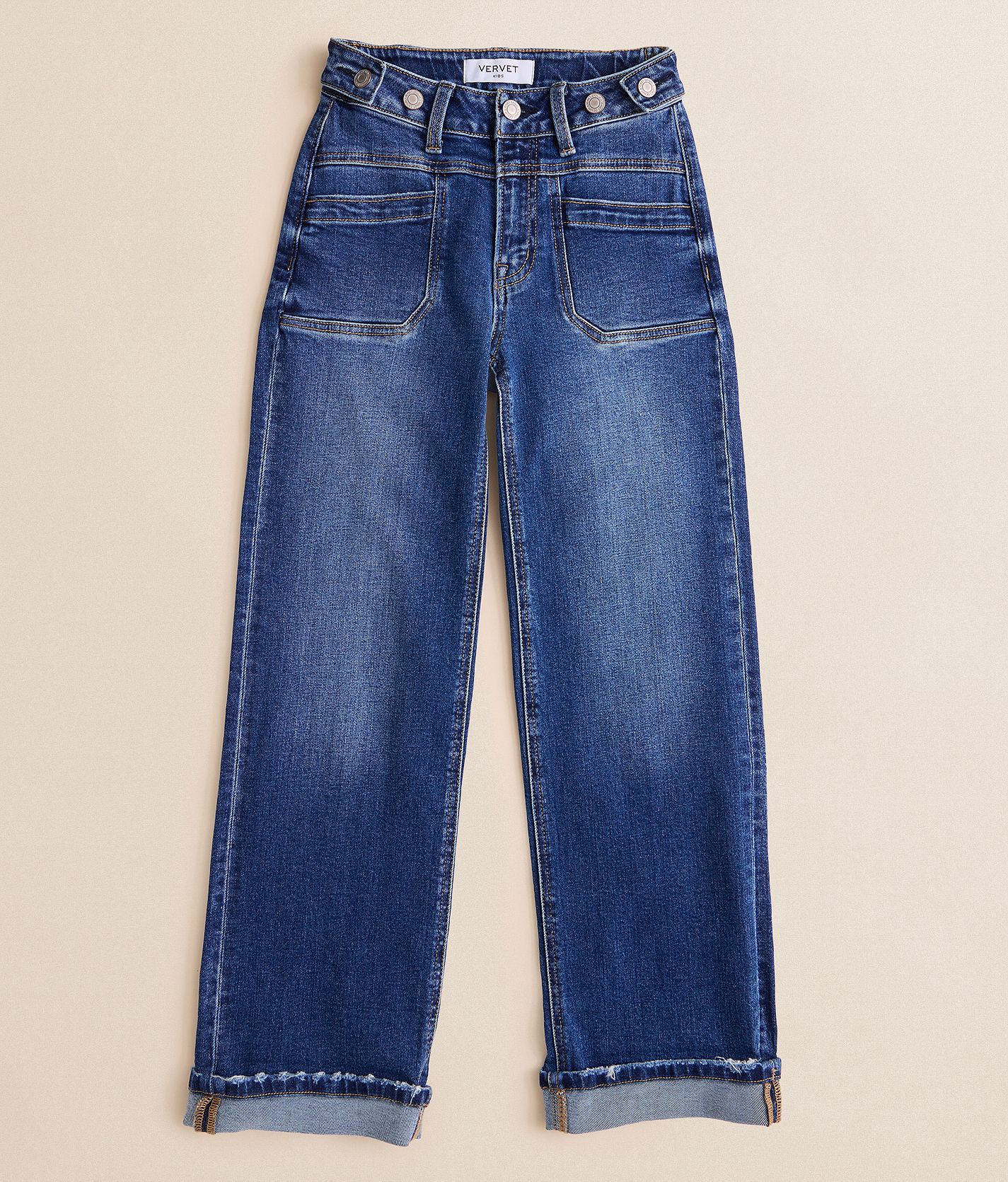 Girls- VERVET by Flying Monkey Mini Olivia Cropped Wide Jean