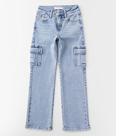 Flying Monkey Girls - High Rise Wide Leg Cargo Stretch Jean front view