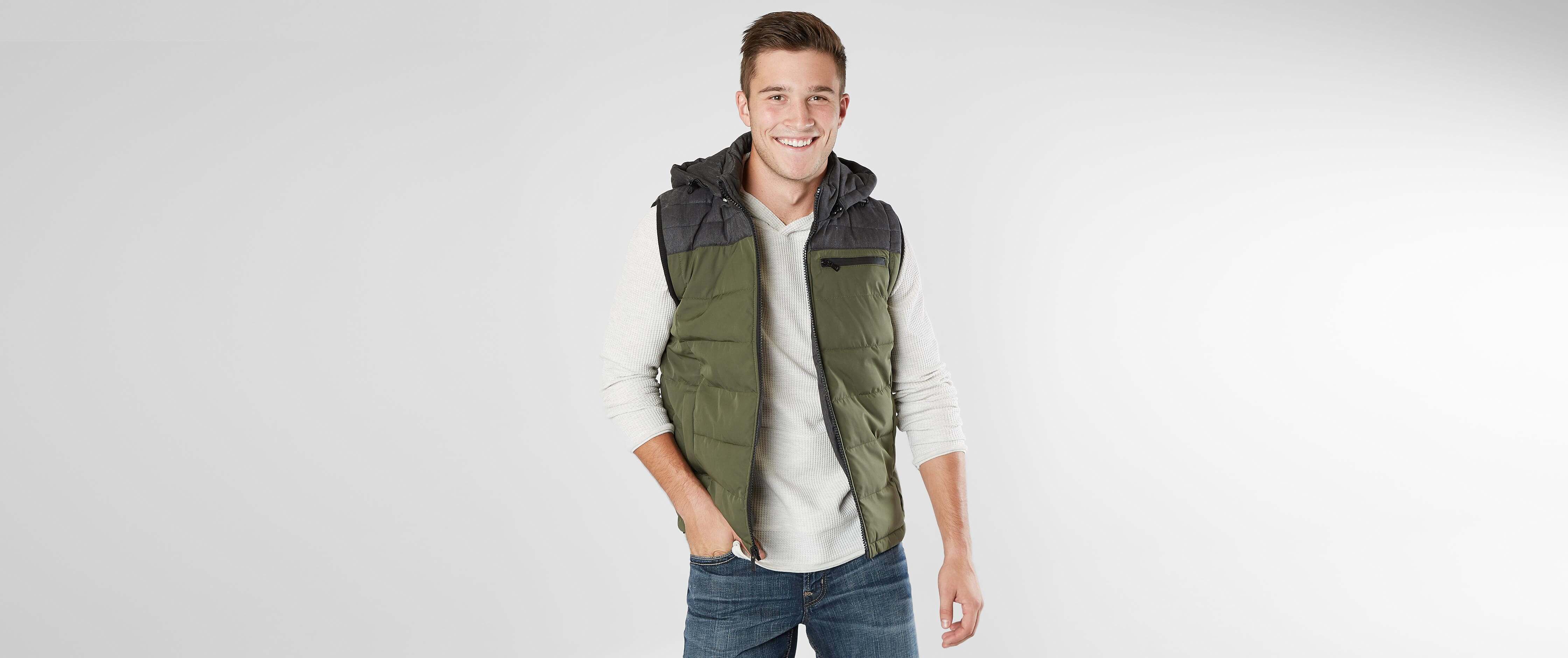 mens green puffer jacket with hood