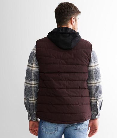 BKE Mixed Media Puffer Vest back view